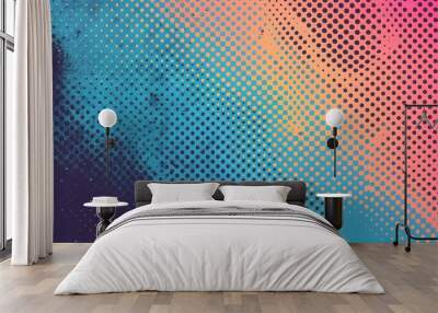 Moder sport backdrop, Dots halftone in two color pattern gradient grunge texture background Wall mural