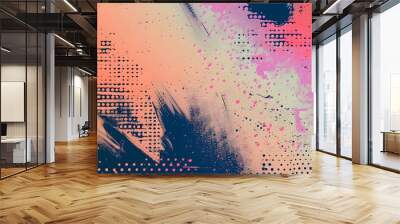 Moder sport backdrop, Dots halftone in two color pattern gradient grunge texture background Wall mural