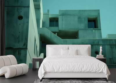 Modern Concrete Architecture with Unique Geometric Design Wall mural