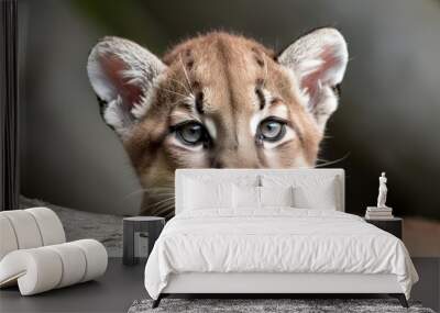 Portrait baby cougar, mountain lion or puma Wall mural