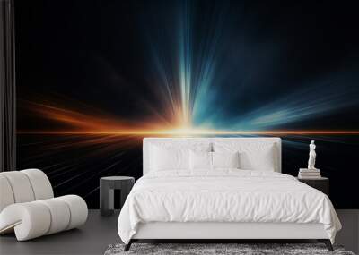 Raulince Dark black background with a color light leak ray Wall mural