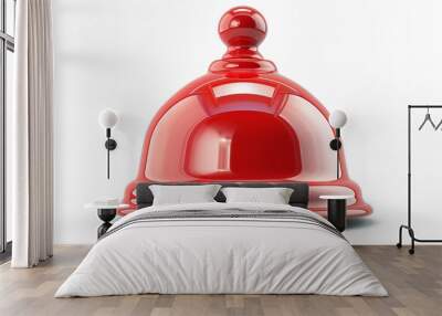 Red bell on white surface with white background Wall mural