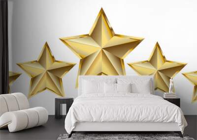 5 gold stars rating. Best product by rating. Best player. 5 stars award. Vector illustration. EPS 10 Wall mural