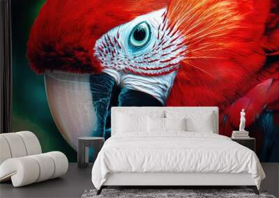 beautiful parrot close up. Selective focus Wall mural