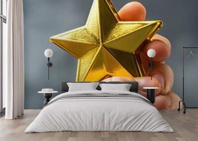 close up of star in hand. selective focus Wall mural