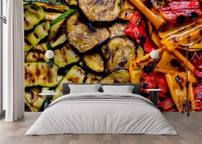 grilled summer colored vegetables Wall mural