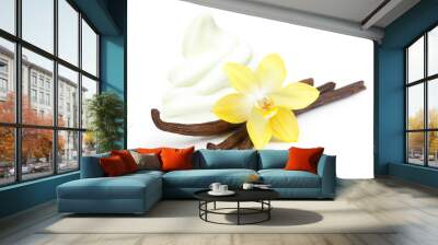 vanilla pods, flower and ice cream Wall mural