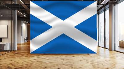 Waving flag of Scotland. Vector illustration for your design. Wall mural