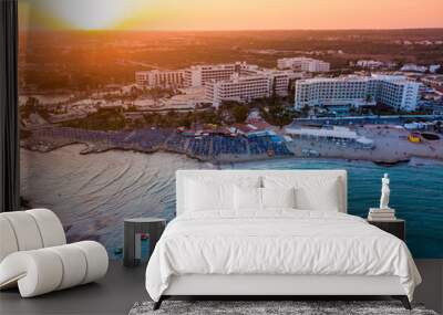 An aerial view of the famous Nissi beach in Ayia Napa - hotels, luxury and leisure Wall mural