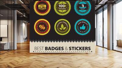 Badges and Stickers Wall mural