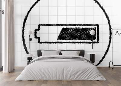 2 thirds charged battery icon Wall mural