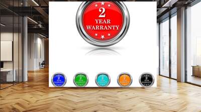 2 year warranty icon - vector set Wall mural