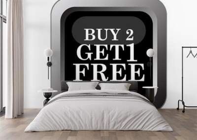 Buy 2 get 1 free offer icon Wall mural