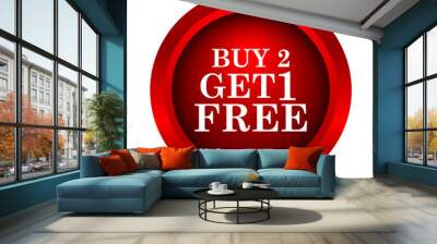 Buy 2 get 1 free offer icon Wall mural