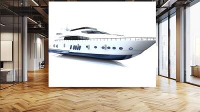 white luxury yacht isolated on a white background Wall mural