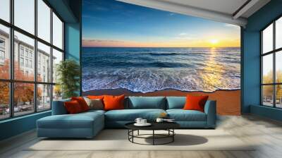 Beautiful sunrise over the sea Wall mural