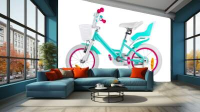 Bicycle for kids with clipping path isolated on white background Wall mural