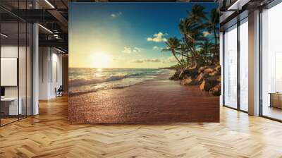 Landscape of paradise tropical island beach Wall mural