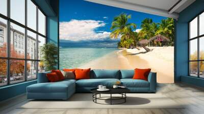 Tropical beach on Saona Island, Dominican republic Wall mural