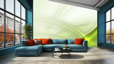 Abstract green waving background Wall mural