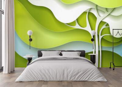 Abstract spring tree Wall mural