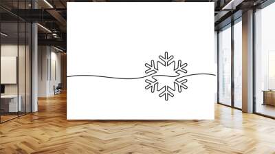 Merry Christmas decoration. Continuous one line drawing art Wall mural