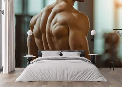 A man standing in a gym with his back to the camera Wall mural