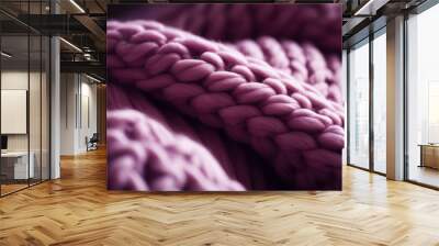 Close up of pink blanket with knot on top of it. Generative AI. Wall mural