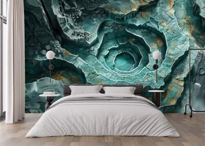 a top-down battle map for dungeons and dragons set in a large glacier cave where a dragon makes its roost Wall mural