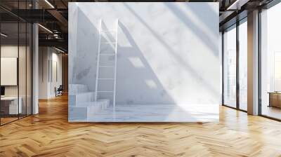 Abstract White Marble And A Ladder Wall mural