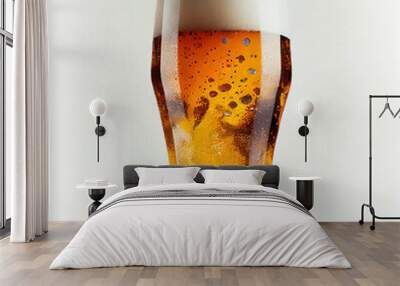 glass of beer isolated on white  Generative AI  Wall mural