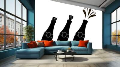 Champagne Bottle Explosion. Happy New Year. Lets Celebrate. Cheers. Champagne Celebration. Alcoholic Fizzy Drink. Congratulations. Merry Christmas. Wall mural