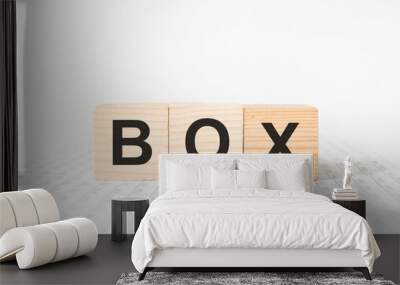 words on wooden cubes, white background. business concept Wall mural