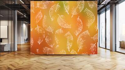 Autumn background of leaves, vector design Wall mural