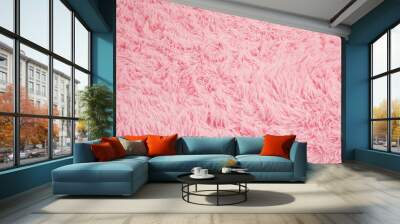 Top view of pink carpet background.  Wall mural