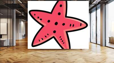 red beautiful starfish vector illustration Wall mural