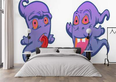 two cute purple halloween ghosts Wall mural