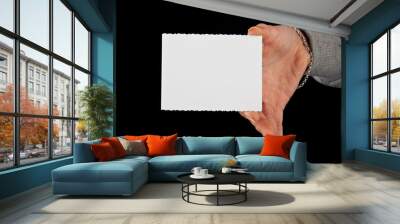 business card in a hand Wall mural