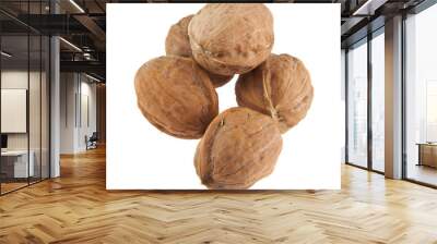 walnuts isolated on white background close-up Wall mural