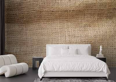 A piece of burlap with folds. Coarse textured surface. Wall mural