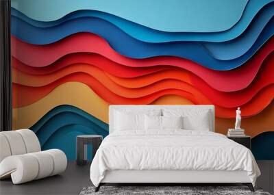 Abstract paper cutout with an empty area for text  Wall mural