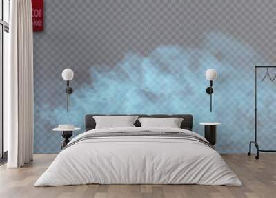 Blue Transparent nebula vector background. Colorful smoke smog on a transparent background. Vector Wall mural