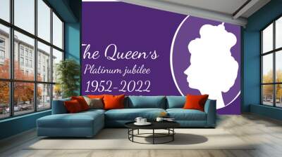 Queens Platinum Jubilee 1952-2022. The Royal Family. UK. Vector Stock illustration. Monarchy. Wall mural