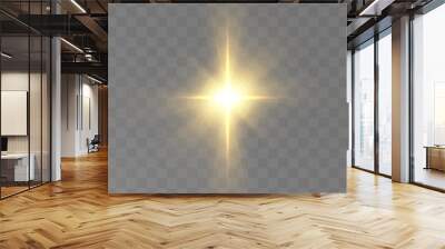 Christmas star, light effect for vector illustrations. Wall mural