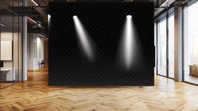 set of spotlight white light isolated on transparent background. vector glowing light effect with tr Wall mural