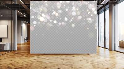 Shiny bokeh background. Illustration of glittery light shimmering bokeh. Light effect with lots of shiny highlights shining on a transparent background for designs for Christmas and New Year.	
 Wall mural