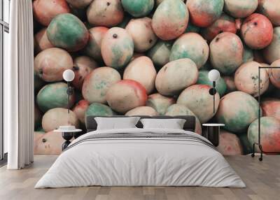 Mango Background. Ripe Fruit Backdrop. Tropical Delicious healthy Snack. Perfect Backdrop Wall mural