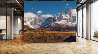 Fitz Roy mountain panorama, in the Southern Patagonia, on the border between Argentina and Chile Wall mural