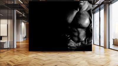 Bodybuilder posing Wall mural