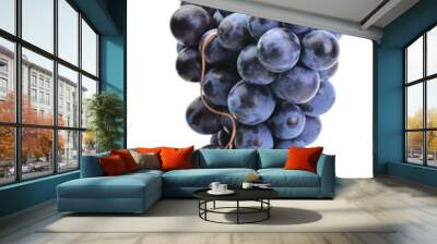 Bunch grapes isolated on white Wall mural